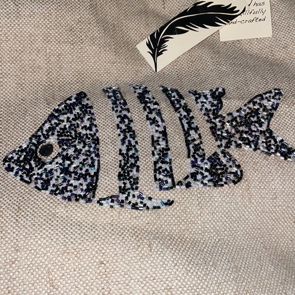 BNWT Angel by L. Martino beaded beach bag - Picture 6 of 7